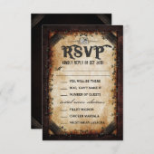 Bruin gotische Halloween skelet bijpassende MENU R Kaart (Voorkant / Achterkant)