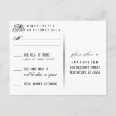 Bruin Gotische Halloween Skeletten Matching RSVP Uitnodiging Briefkaart (Achterkant)