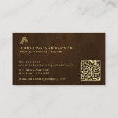 Bruin goud aangepast logo QR bouwconstructie Visitekaartje (Achterkant)