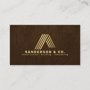 Bruin goud aangepast logo QR bouwconstructie Visitekaartje