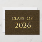 Bruin & Goud Afstudeerfeest Uitnodiging Klas 2026 (Voorkant)