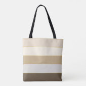 Bruin goud Custom Summer Color Block Stripes Tote Bag (Achterkant)