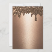 Bruin Goud Dripping Glitter Metallic Shine Bruilof Kaart (Achterkant)
