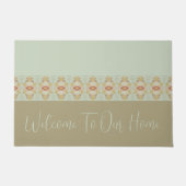 Bruin Goud en Licht Blauwgroen Deurmat (Voorkant)