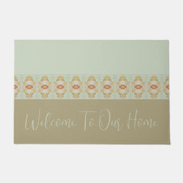Bruin Goud en Licht Blauwgroen Deurmat