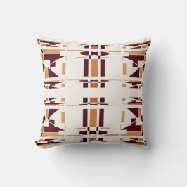 Bruin Goud Gebroken Wit Zuidwest Mozaïek Abstract Kussen