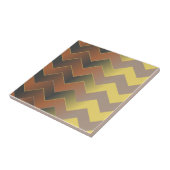Bruin Goud Geometrisch Chevron Zig Zag Patroon Tegeltje (Zijkant)