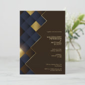 Bruin & Goud Geometrische bruiloft Kaart (Staand voorkant)