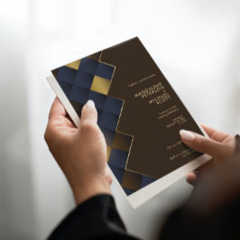 Bruin & Goud Geometrische bruiloft Kaart