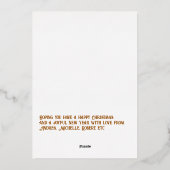 Bruin & Goud Gingham Kerstvakantie Foto Folie Feestdagenkaart (Achterkant)