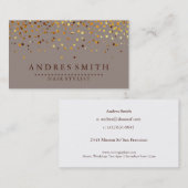 Bruin Goud Glitter Haar Stylist Visitekaartje (Voorkant / Achterkant)