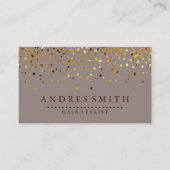 Bruin Goud Glitter Haar Stylist Visitekaartje (Voorkant)