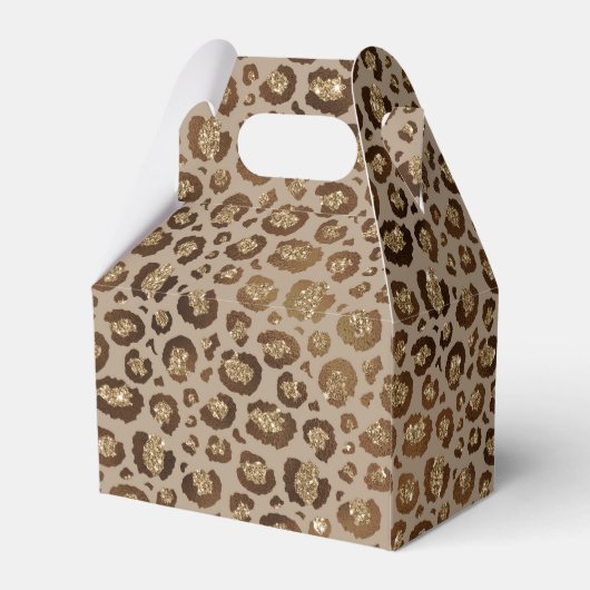 Bruin Goud Glitter Leopard Print Bedankdoosjes (Achterkant)