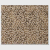 Bruin Goud Glitter Leopard Print Cadeaupapier (Vlak)