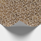 Bruin Goud Glitter Leopard Print Cadeaupapier (Hoek)