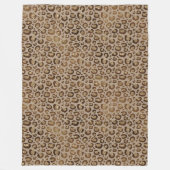 Bruin Goud Glitter Leopard Print Fleece Deken (Voorkant)