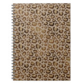 Bruin Goud Glitter Leopard Print Notitieboek (Voorkant)