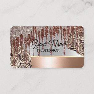 Bruin Goud Glitter Mousserende Drips Visitekaartje