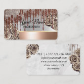 Bruin Goud Glitter Mousserende Drips Visitekaartje (Voorkant / Achterkant)