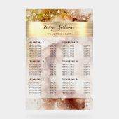 Bruin Goud Glitter Waterverf prijslijst Acryl Bord (Voorkant)