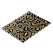 Bruin Goud Glitter & Zwarte Luipaard Cheeta Print Notitieboek (Linkerzijde)