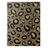 Bruin Goud Glitter & Zwarte Luipaard Cheetah Print Notitieboek (Voorkant)