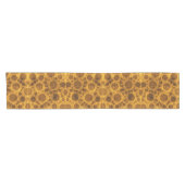Bruin Goud Grunge Steampunk Patroon Tafelloper (Horizontaal)