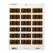 Bruin & Goud Klein Cosmetica Druppelfles Etiket  (Full Sheet)