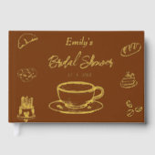 Bruin Goud Love is aan het Brouwen Koffie Bruiloft Gastenboek (Voorkant)