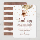 Bruin Goud Teddybeer Veel Baby shower Bedankkaart (Voorkant / Achterkant)