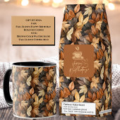 Bruin Goud Waterverf Fall Leaves Coffee Mok