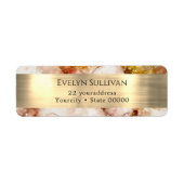 Bruin goud waterverf folie retourneringsadres labe etiket (Voorkant)