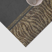 Bruin Goud Zebra Glans Glam Monogram Initiaal Tissuepapier (Detail)