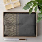 Bruin Goud Zebra Glans Glam Monogram Initiaal Tissuepapier (Geschenk)