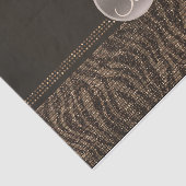 Bruin Goud Zebra Glans Glam Monogram Initiaal Tissuepapier (Detail)