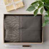 Bruin Goud Zebra Glans Glam Monogram Initiaal Tissuepapier (Geschenk)