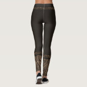 Bruin Goud Zebra Wild Animal Print Exotische Glam Leggings (Achterkant)