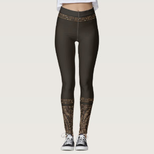 Bruin Goud Zebra Wild Animal Print Exotische Glam Leggings