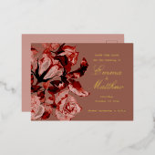 Bruin gouden Bohemian Garden Weddenschap Save the  Folie Feestdagen Briefkaart (Voorkant / Achterkant)