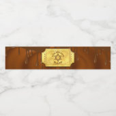Bruin Gouden Chocolade Bar Mitzvah of Bat Mitzvah Waterfles Etiket (Enkel label)