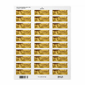 Bruin Gouden Chocolade Bar Mitzvah Retouradres Etiket (Full Sheet)