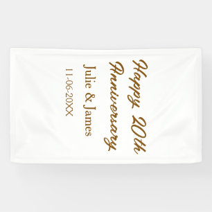 Bruin gouden gelukkige 20e verjaardag naam datum e spandoek