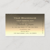 Bruin Gouden Gradiënt Modern met Palmblad Gewoon Visitekaartje (Achterkant)