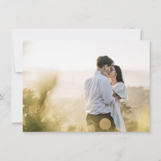 Bruin gouden hart foto bruiloft save the date (Achterkant)