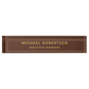 Bruin Gouden Kleuren Professionele Trendy Moderne  Naambordje