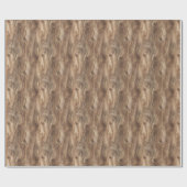 Bruin Gouden Kunstmatig Hout Kerst Cadeaupapier (Vlak)