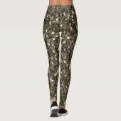 Bruin gouden sepia fonkelt faux glitter leggings (Achterkant)