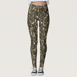 Bruin gouden sepia fonkelt faux glitter leggings