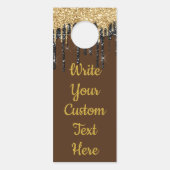 Bruin Gouden Tekst Jubileum Party Verjaardag Huwel Deurhanger (Voorkant)