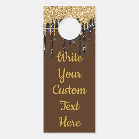 Bruin Gouden Tekst Jubileum Party Verjaardag Huwel Deurhanger (Voorkant)